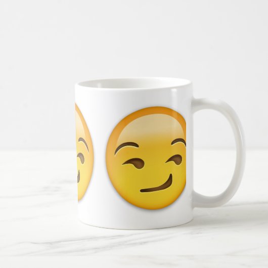 Smirking Gesicht Emoji Kaffeetasse (Rechts)