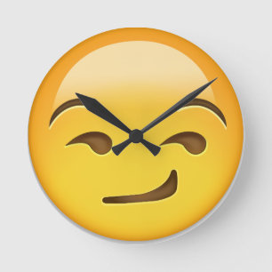 Smirking Gesicht Emoji Runde Wanduhr
