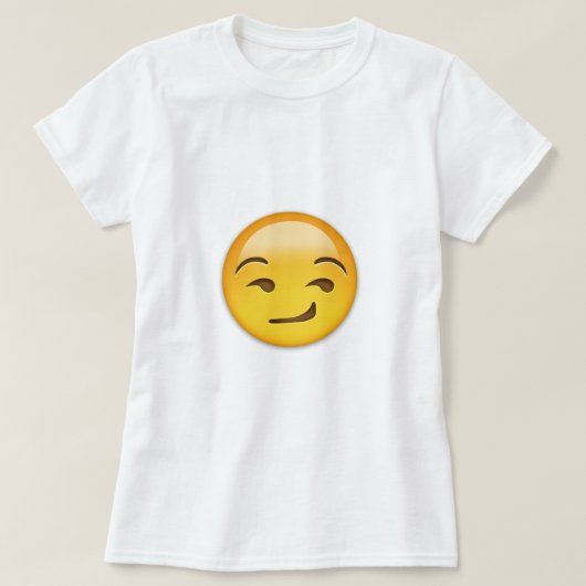 Smirking Gesicht Emoji T-Shirt (Design vorne)