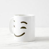 Smirking GesichtSmirk Emoji lustiges Gesicht Kaffeetasse (Vorderseite Links)