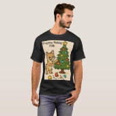 Smirking Kitten Christmas Chaos2 T-Shirt (Vorne ganz)