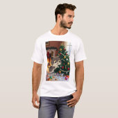 Smirking Kitten Christmas Chaos 1 mens T-Shirt (Vorne ganz)