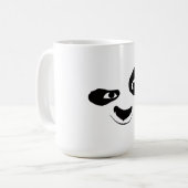 Smirking Panda Face Black & White Graphic Mug Kaffeetasse (Vorderseite Links)