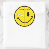 SmirkSmile Runder Aufkleber (Tasche)