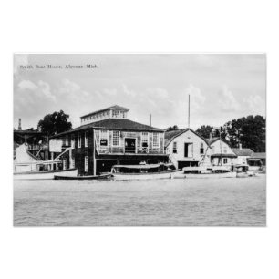 Smith Boat House, Algonac, Michigan Vintage Fotodruck