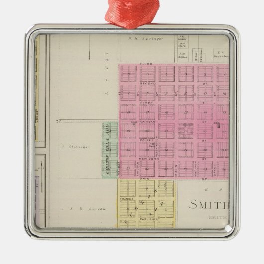 Smith Center, Gould City, Motor, Webster, Kansas Ornament Aus Metall (Vorne)