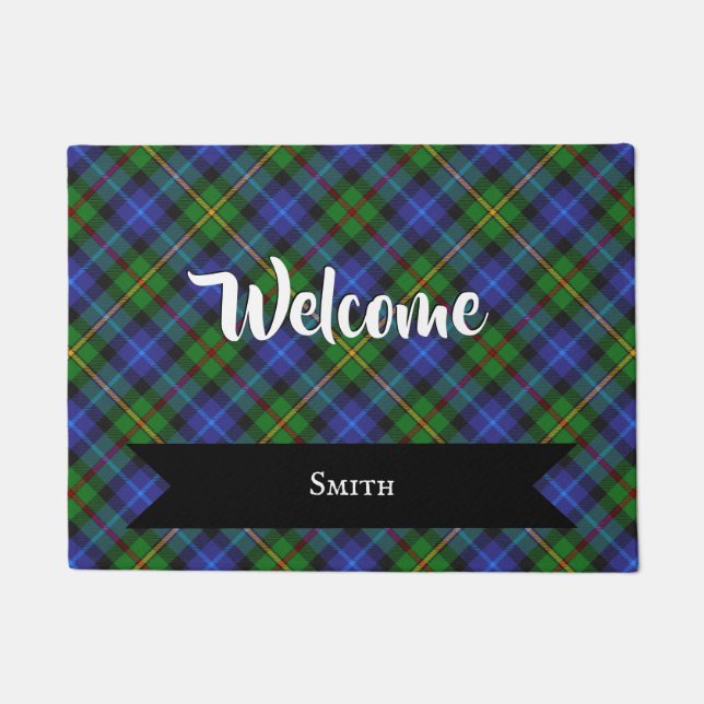 Smith Clan Scottish Tartan Kariertes Muster Fußmatte (Vorderseite)