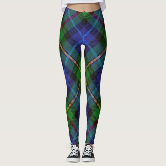 Smith Clan Scottish Tartan Kariertes Muster Leggings (Vorderseite)