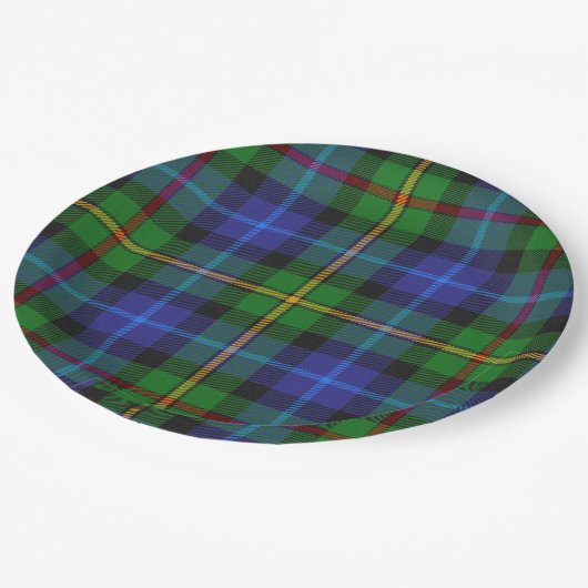 Smith Clan Scottish Tartan Kariertes Muster Pappteller (Schrägansicht)