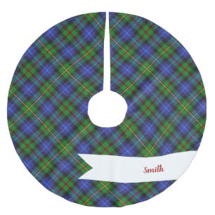 Smith Clan Scottish Tartan Kariertes Muster Polyester Weihnachtsbaumdecke