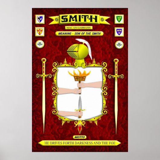 SMITH-FAMILIENCOAT VON WAFFEN WAPPEN UND SCHIFF POSTER (Vorne)