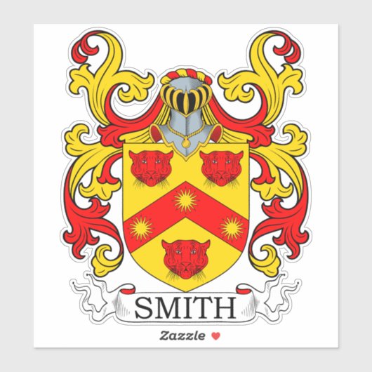 Smith Familienwappen Aufkleber (Blatt)