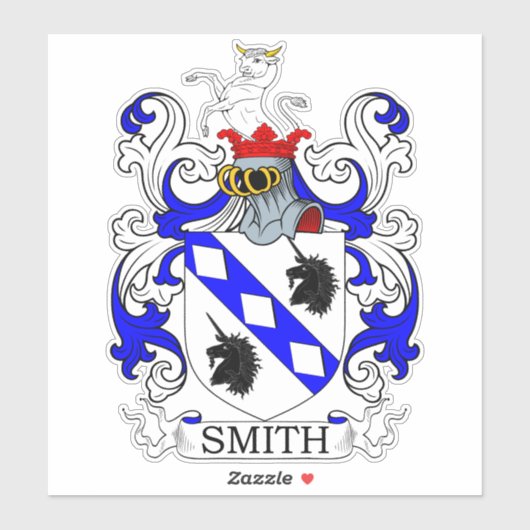 Smith Familienwappen Aufkleber (Blatt)