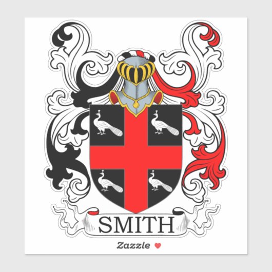 Smith Familienwappen Aufkleber (Blatt)