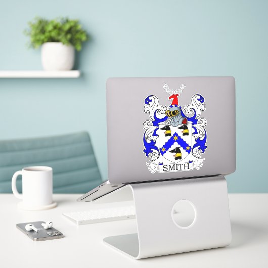 Smith Familienwappen Aufkleber (Laptop auf Schreibtisch)