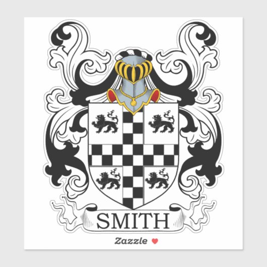 Smith Familienwappen Aufkleber (Blatt)