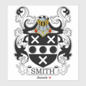 Smith Familienwappen Aufkleber (Blatt)