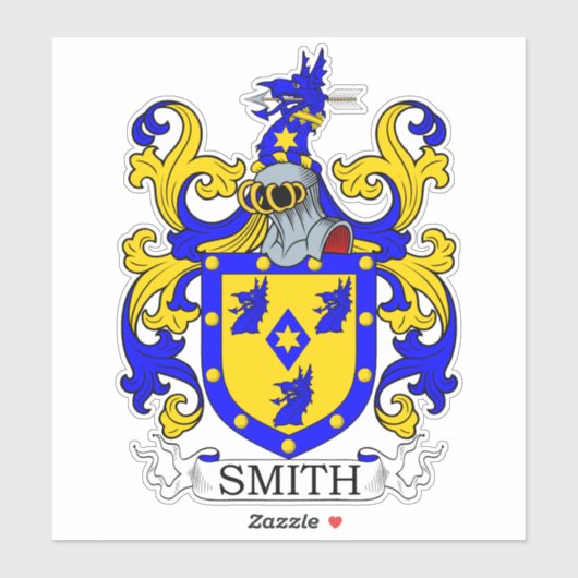 Smith Familienwappen Aufkleber (Blatt)