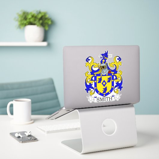 Smith Familienwappen Aufkleber (Laptop auf Schreibtisch)