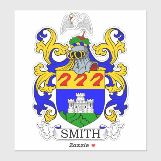 Smith Familienwappen Aufkleber (Blatt)