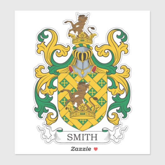 Smith Familienwappen Aufkleber (Blatt)
