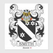 Smith Familienwappen Aufkleber (Blatt)