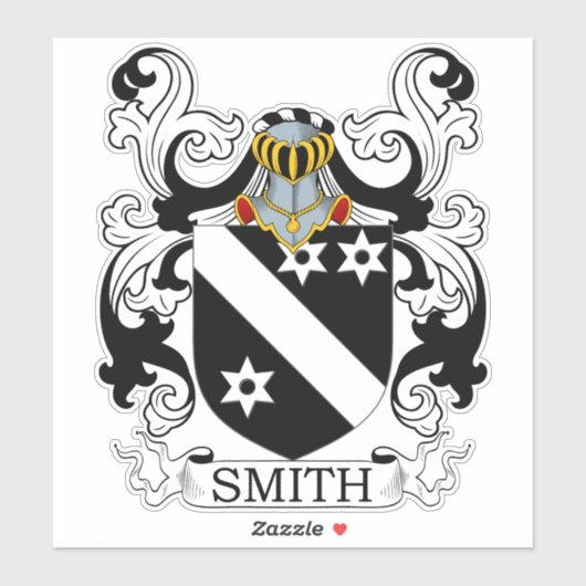 Smith Familienwappen Aufkleber (Blatt)