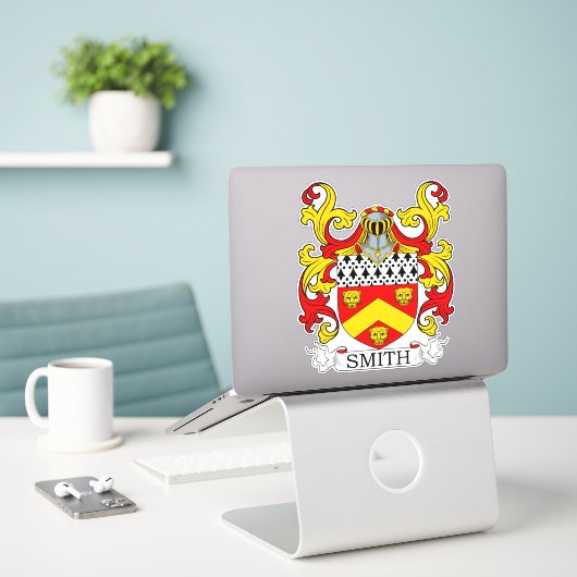 Smith Familienwappen Aufkleber (Laptop auf Schreibtisch)