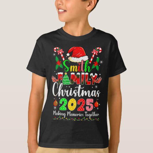 Smith Family Christmas 2025 Matching Santa Hat Xma T-Shirt (Vorderseite)