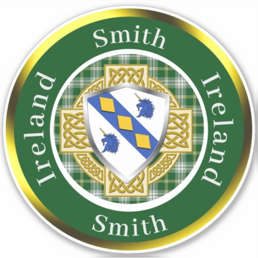 Smith Irish Shield/Celtic Cross Personalisiert Aufkleber (Vorderseite)