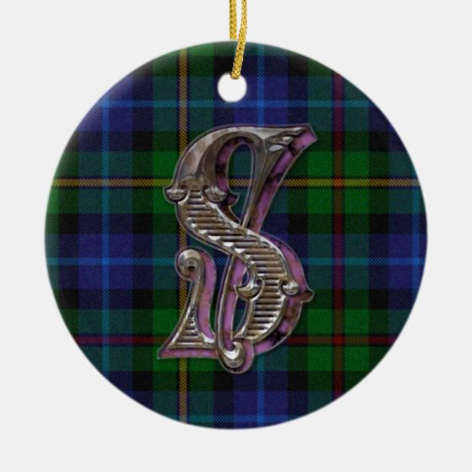 Smith Kariert Monogramm-Ornament Keramikornament (Vorne)