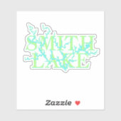 Smith Lake Map Blue und Green Sticker (Blatt)