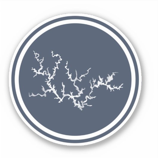 Smith Lake Map Navy Sticker (Vorderseite)