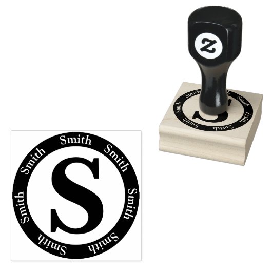 Smith Letter S Monogram Art Gummistempel (Stempel)