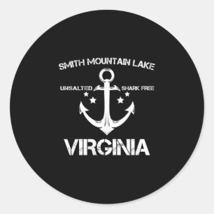 Smith Mountain Lake Virginia lustiges Angeln Campi Runder Aufkleber
