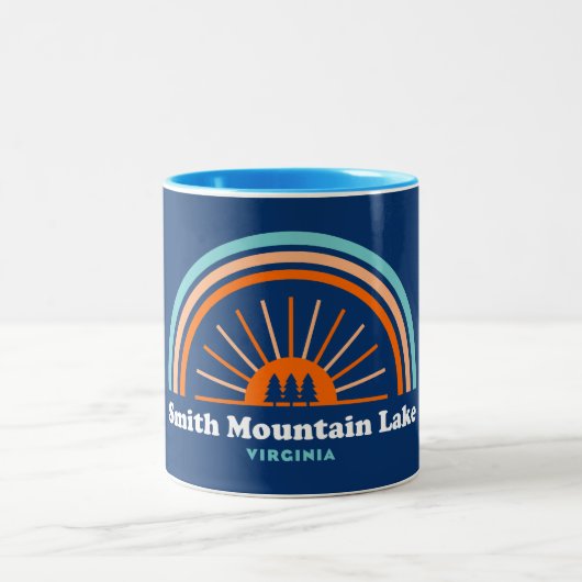 Smith Mountain Lake Virginia Rainbow Zweifarbige Tasse (Mittel)