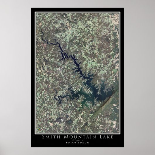 Smith Mountain Lake Virginia Satellite Poster Kart (Vorne)
