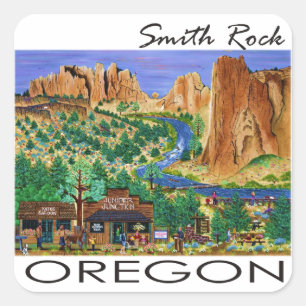Smith Rock ~ Oregon Quadratischer Aufkleber