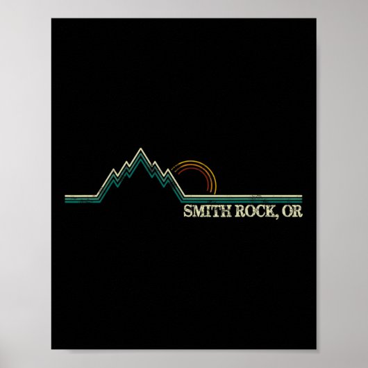 Smith Rock Oregon Retro-Bergsteigen Sommer  Poster (Vorne)