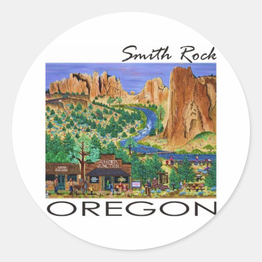 Smith Rock ~ Oregon Runder Aufkleber (Vorderseite)