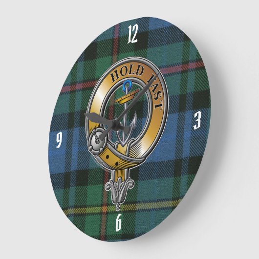 Smith Tartan & Badge Große Wanduhr (Winkel)