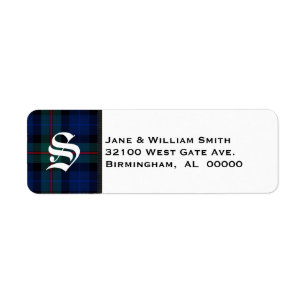 Smith Tartan Karierte Monogram-Adressenmarken