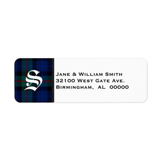 Smith Tartan Karierte Monogram-Adressenmarken (Vorne)