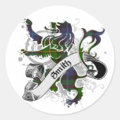 Smith Tartan Lion Runder Aufkleber (Vorderseite)