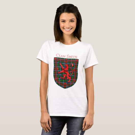 Smith Tartan Scottish Kariert Lion Rampant T-Shirt (Vorne ganz)