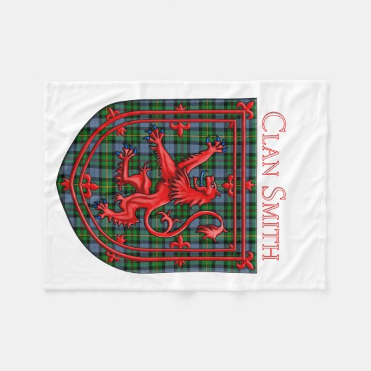 Smith Tartan Scottish Plädoyer Lion Rampant Fleecedecke (Vorderseite (Horizontal))