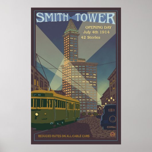 Smith Tower - Seattle, Washington Travel Poster (Vorne)