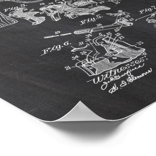 Smith und Wesson Hammerless Pistol 1898 Patentpos Poster (Ecke)