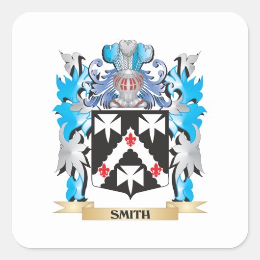 Smith-Wappen - Familienwappen Quadratischer Aufkleber (Vorderseite)