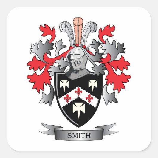 Smith-Wappen Quadratischer Aufkleber (Vorderseite)